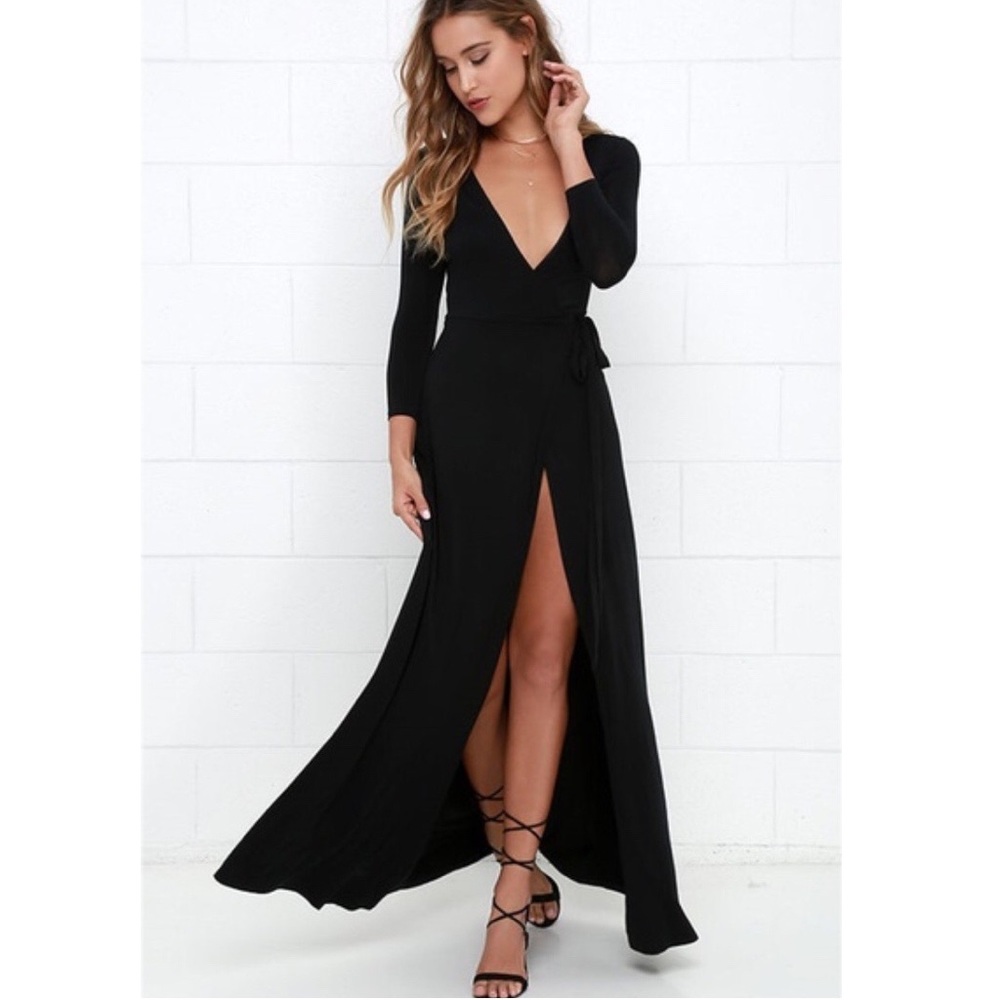 Plunging V neck dress